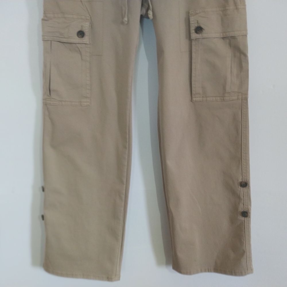 TORY BURCH Size 28 Women's Straight Leg Tan Cargo Jeans - Picture 6 of 16
